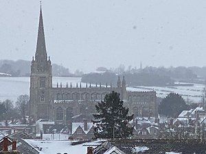 FINANCES  & LOCATION. SW church in snow